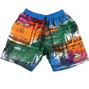 Tango Hotel Shorts Mens XL Monopoly Money Print Swim Trunks Multi Color Graphic